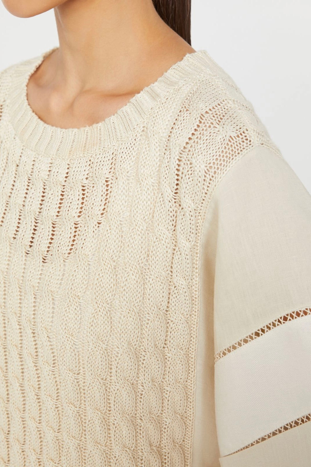 Loose-fit Linen Sweater Beige