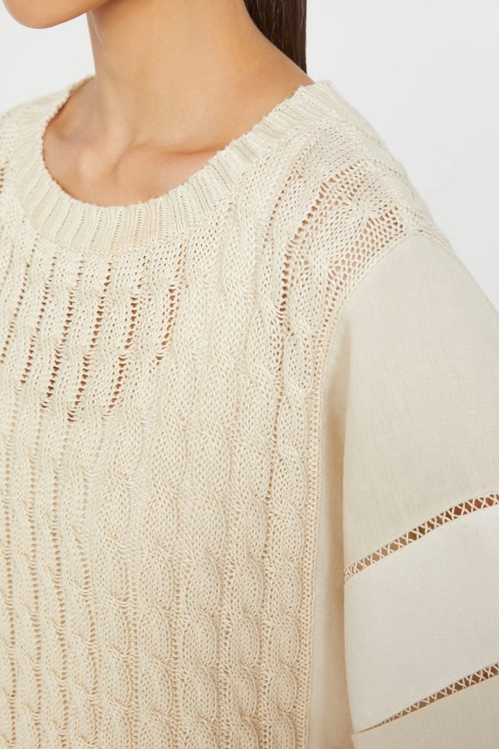 Loose-fit Linen Sweater Beige