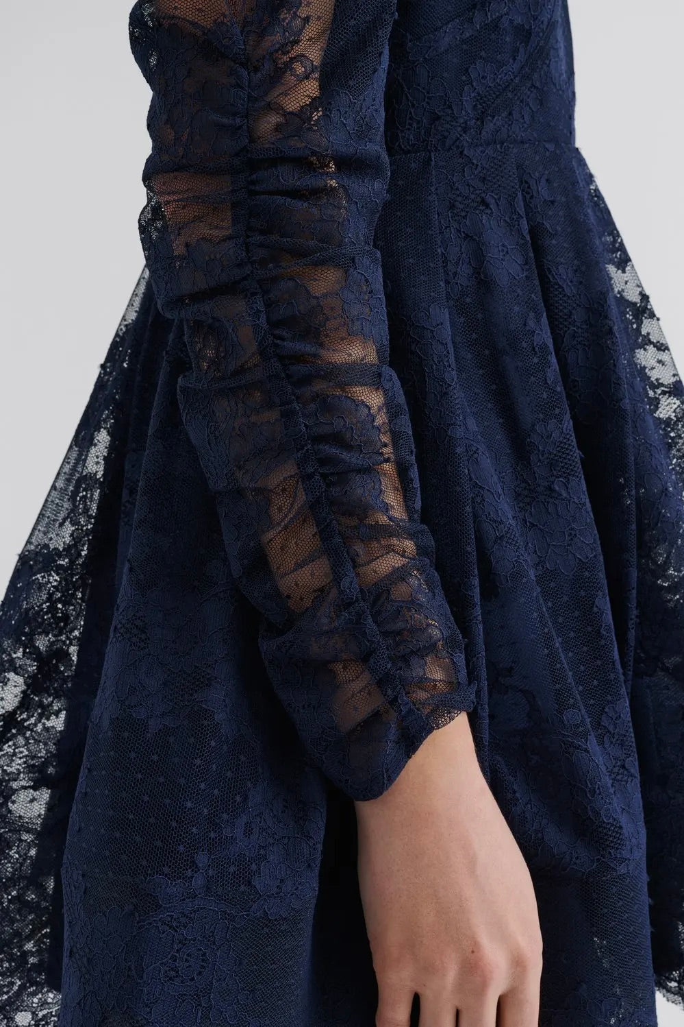 BY MALINA Leoni Lace Mini Dress Dark Blue - Dale