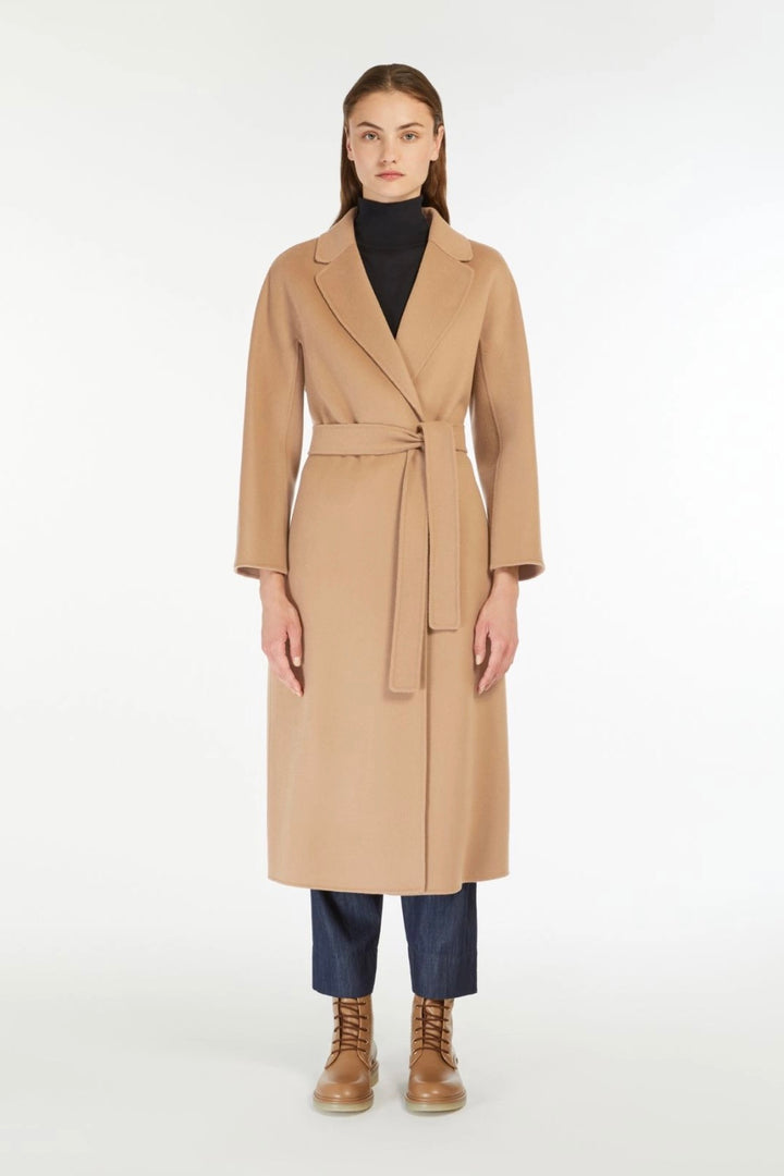 Wool Broadcloth Midi Coat Camel