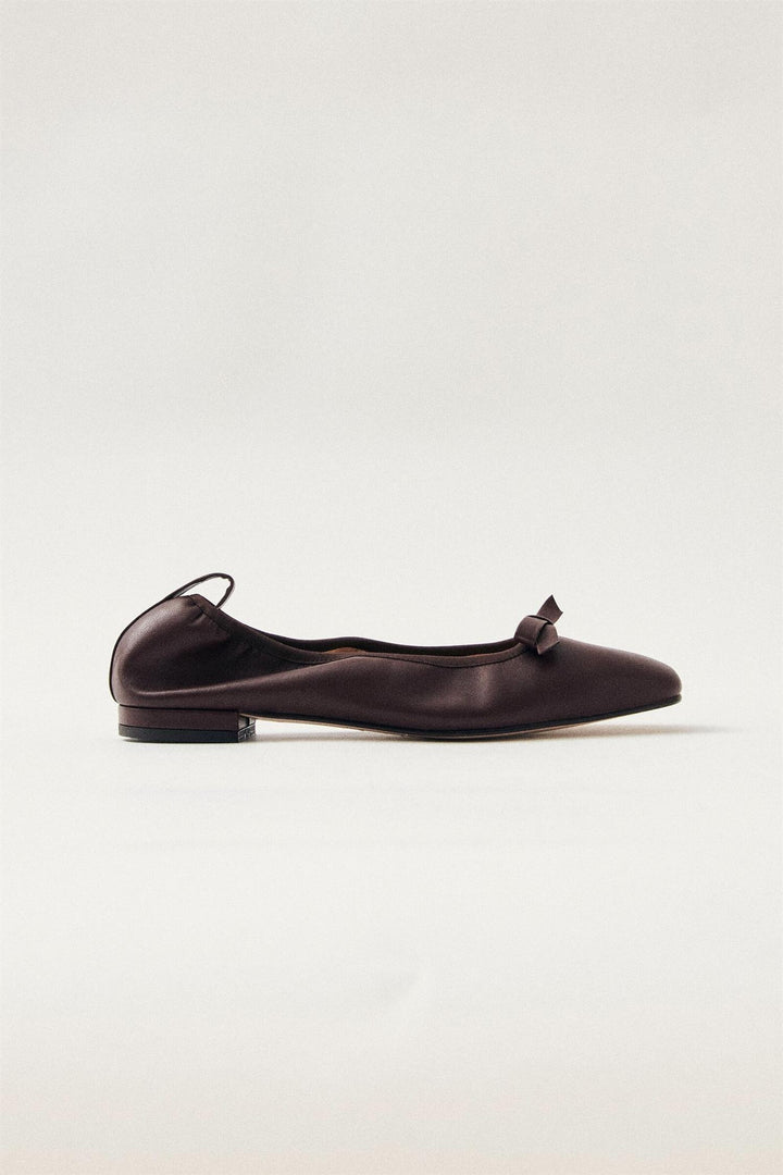 Freya Brown Leather Ballet Flats