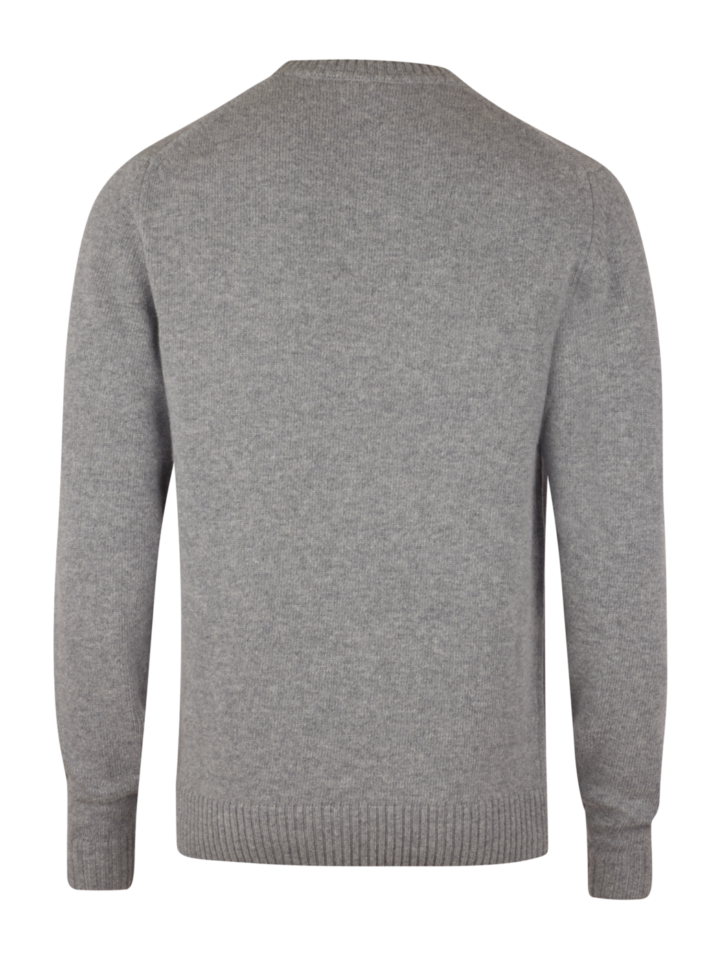 Pullover Knitted Crew Neck Carded Merino Wool Grey