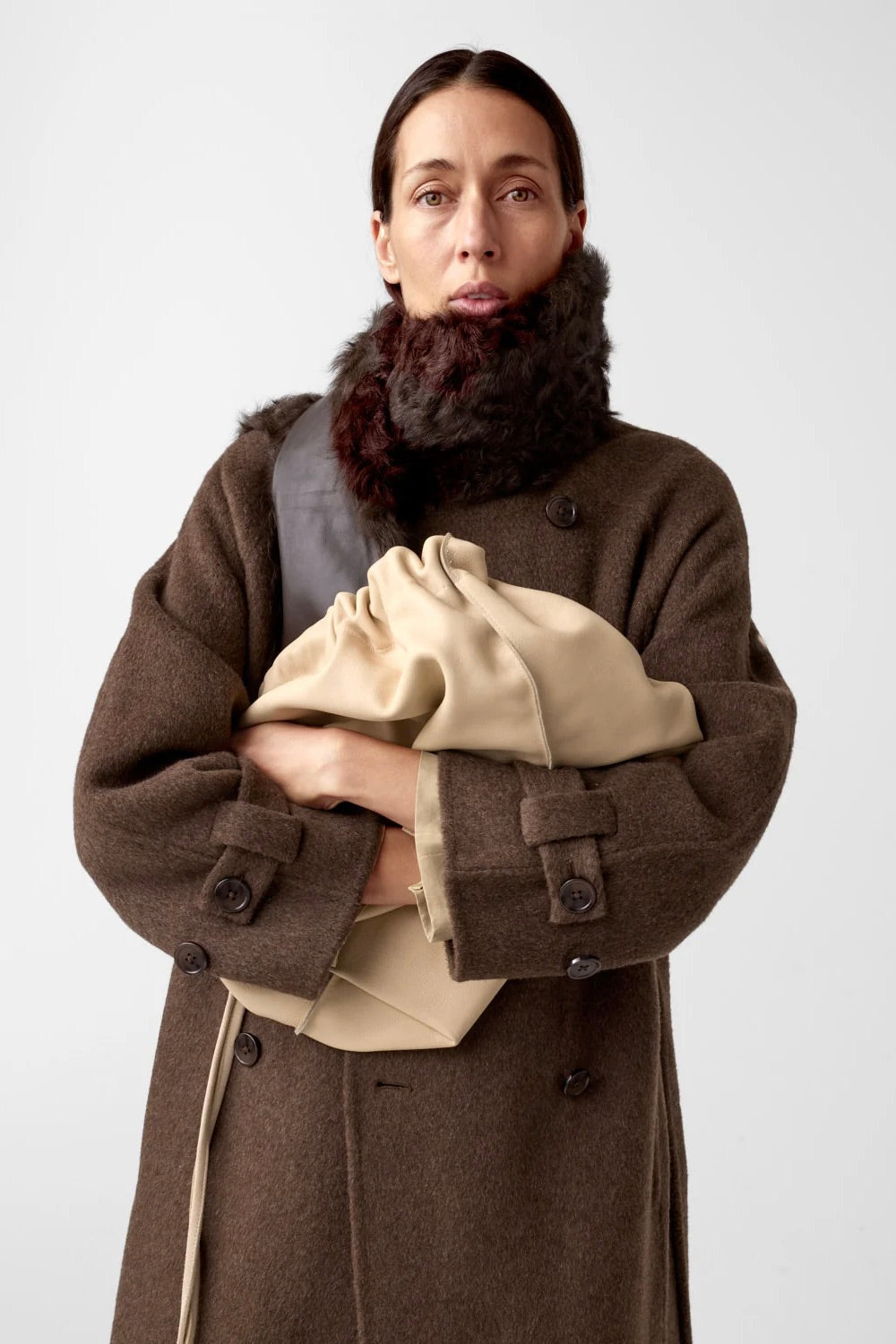 Shearling Scarf Espresso