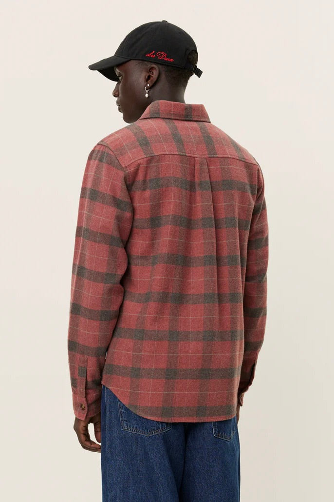 Lennon Flannel Check	Overshirt Coffee Brown/Fired Brick