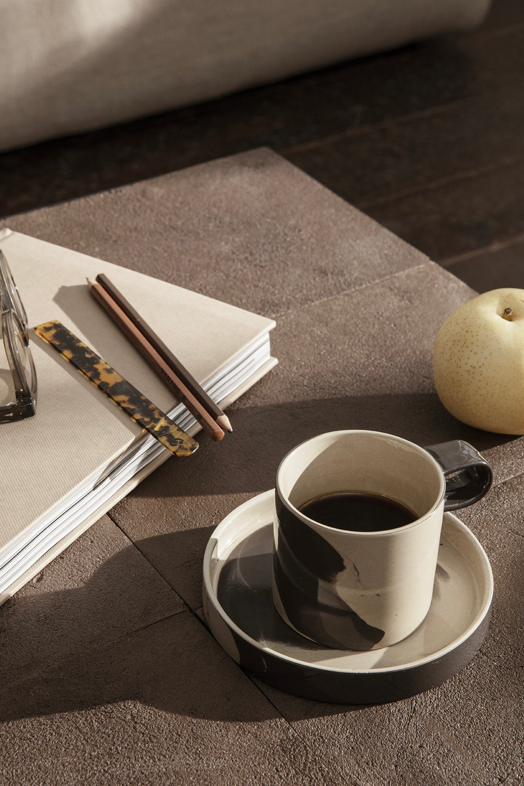 ferm LIVING Inlay Cup with Saucer - Dale