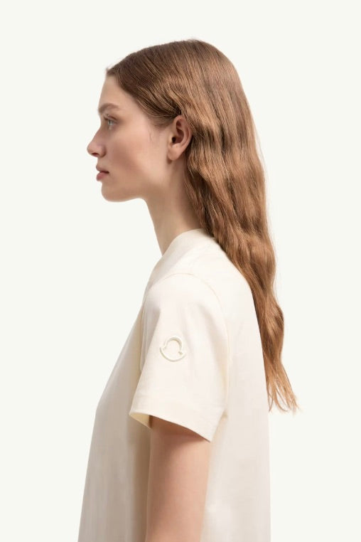 MONCLER Embroidered Logo Cotton T-Shirt White - Dale