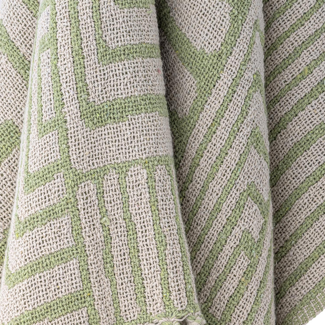 Velva Throw, Green, Recycled Cotton