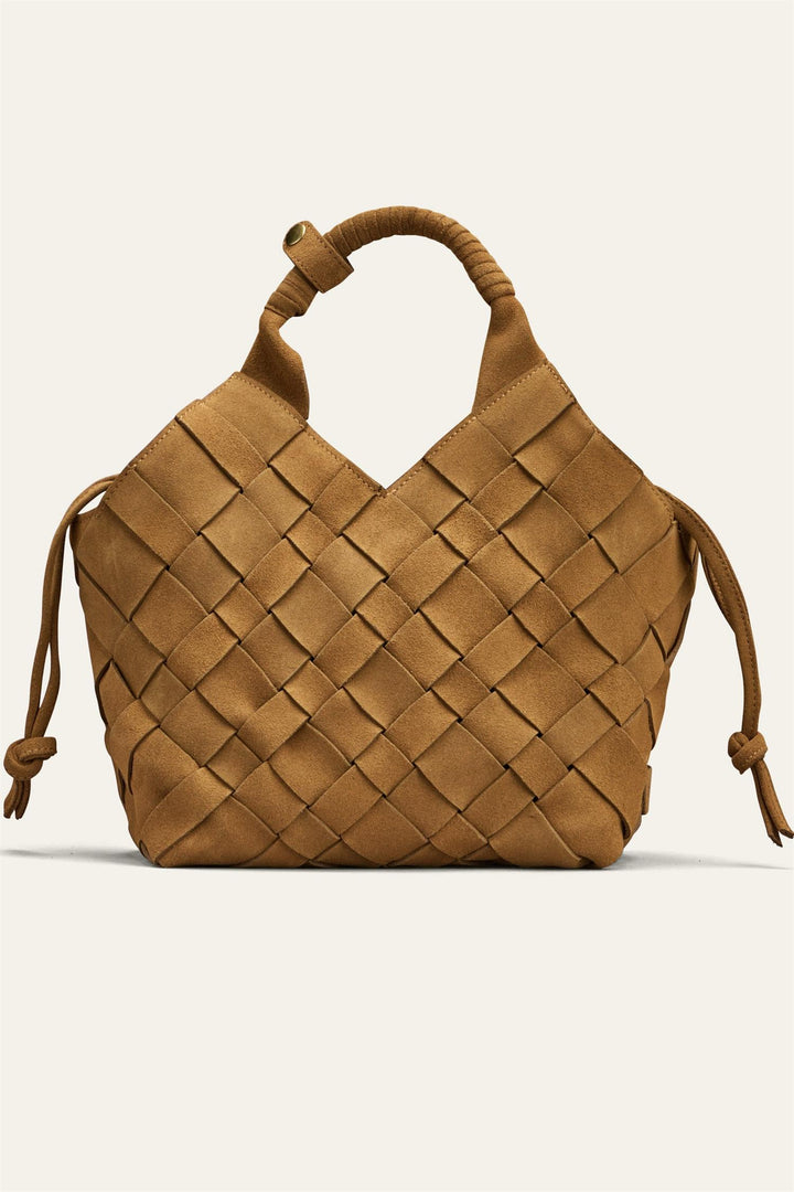 Misu Camel Suede Shoulder Bag