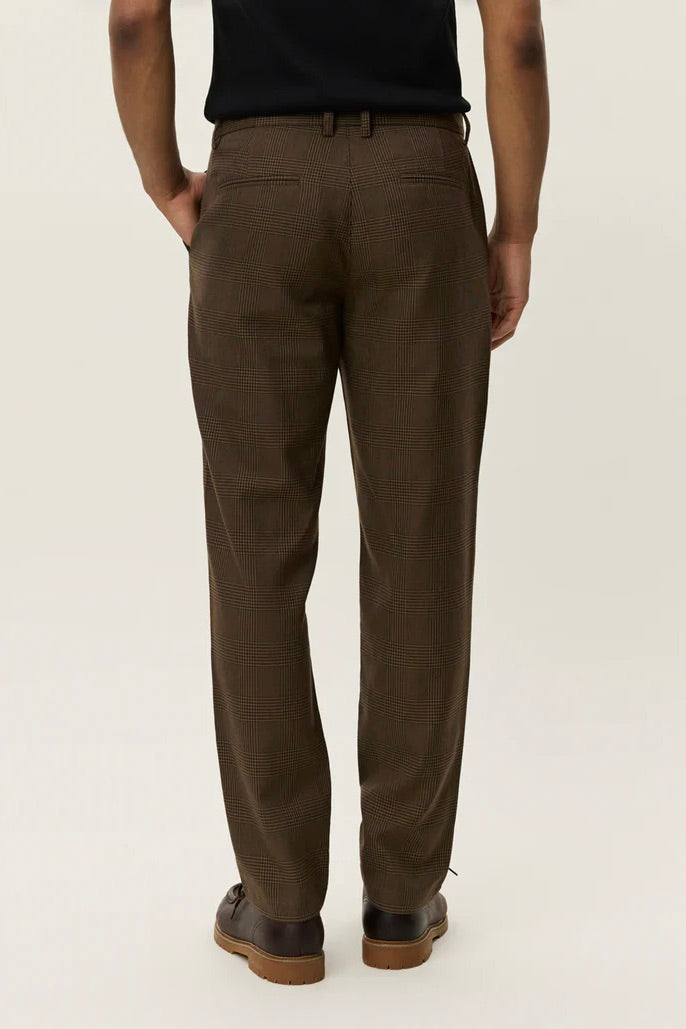 LES DEUX Como Reg Houndstooth Suit Pants Teak - Dale