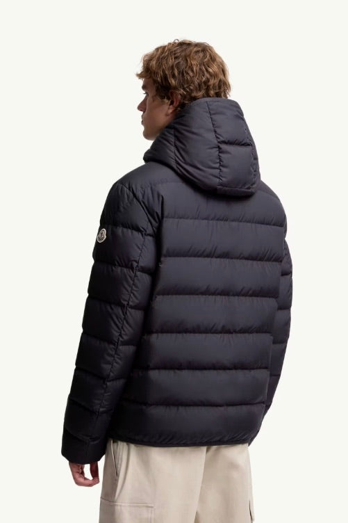 Montbrocq Hooded Short Down Jacket Navy Blue
