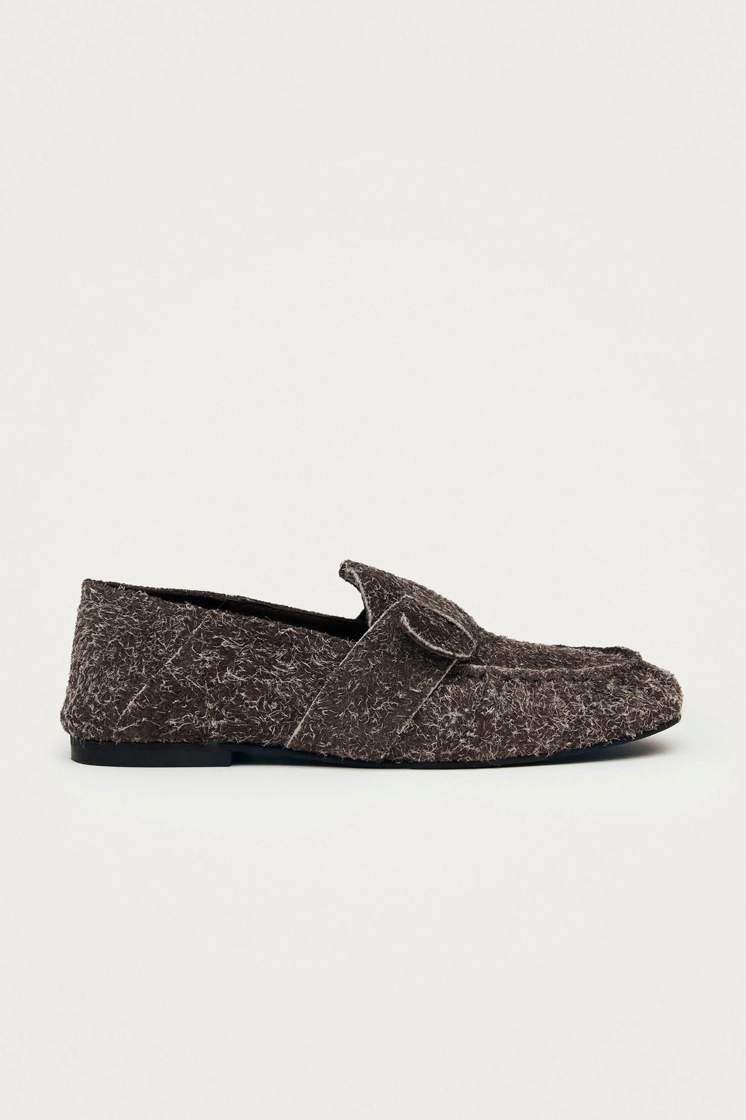 ALOHAS Aeryn Suede Fuzzy Brown Leather Loafers - Dale