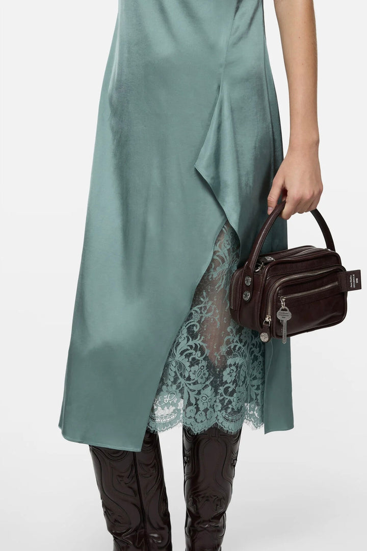 ACNE STUDIOS Satin Slip Dress Sage Green - Dale