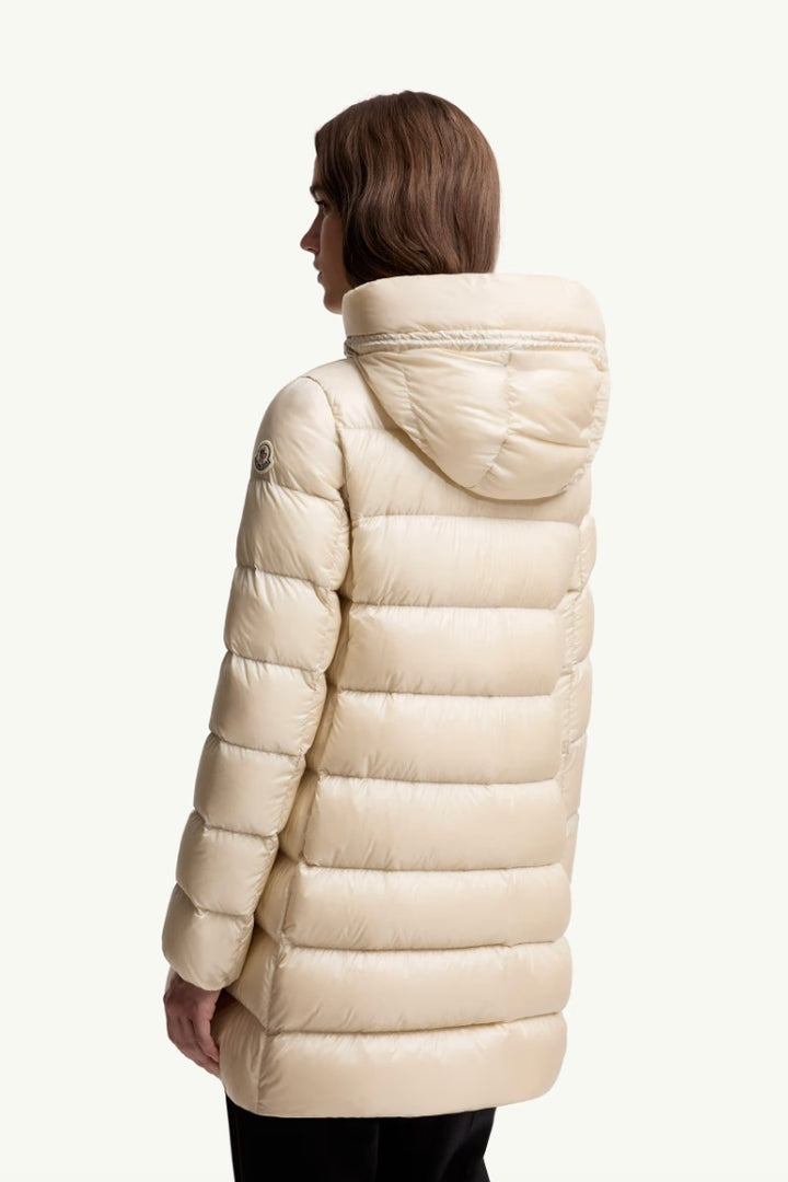 Suyenne Hooded Mid-Length Down Jacket Light Beige