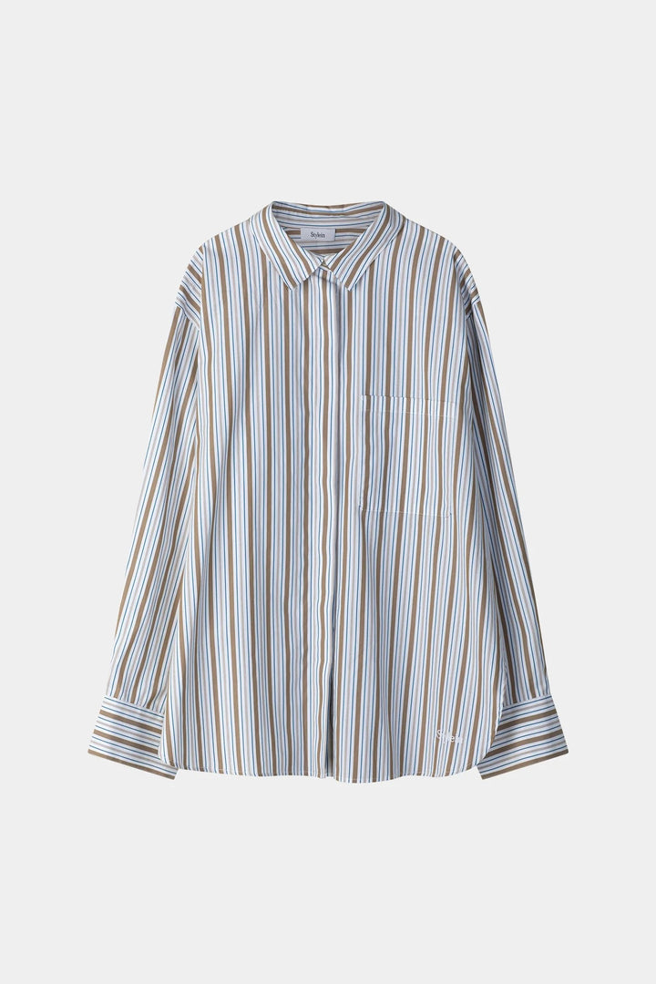 Jansell Shirt Taupe Stripe