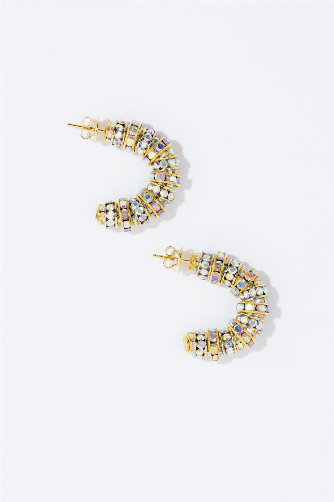 Mini Diamond Hoops Gold