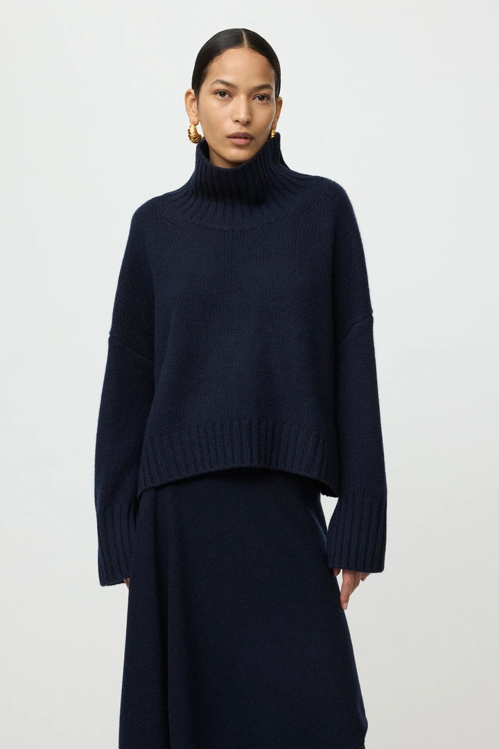 Girlfriend Turtleneck Navy
