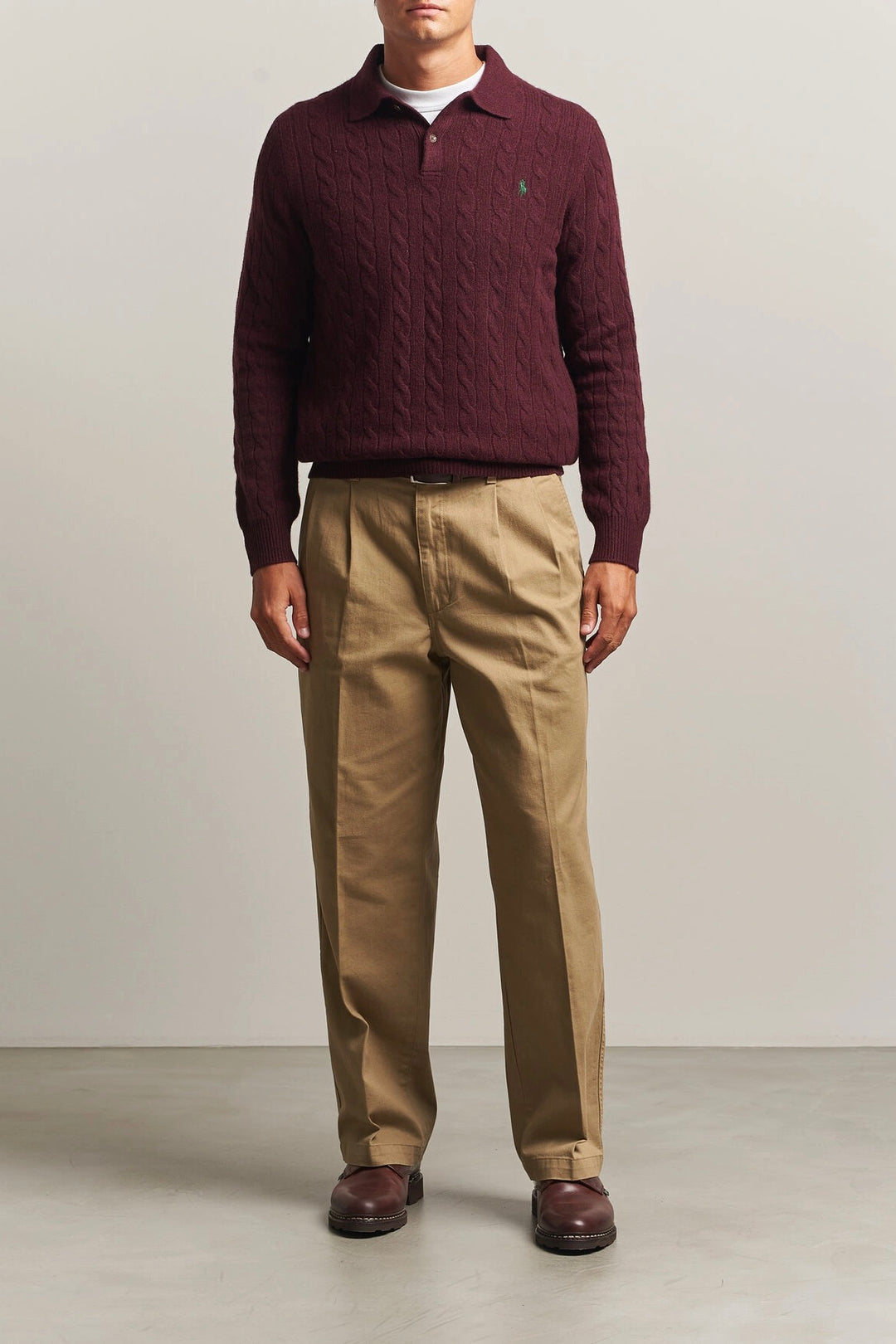 Cable-Knit Wool-Cashmere Jumper Aged Wine Heather