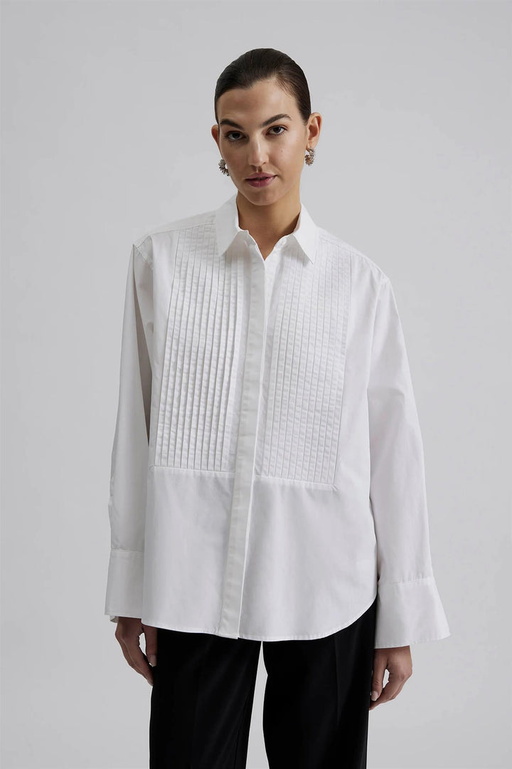 Denice Pleated Cotton Shirt