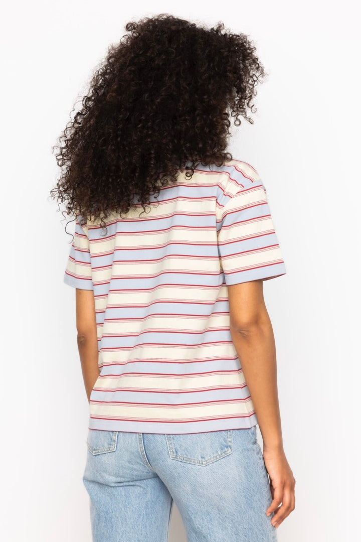 Evelyn Polo Tee Ocean Stripe