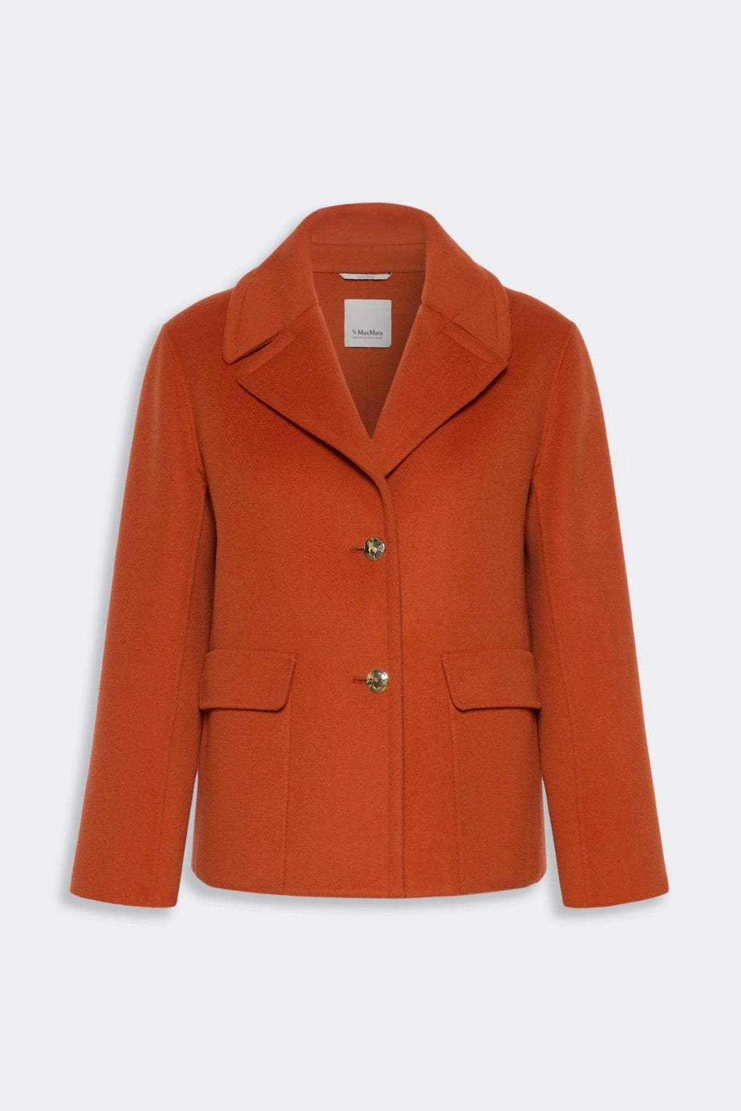 Drap Wool Single-Breasted Jacket Orange