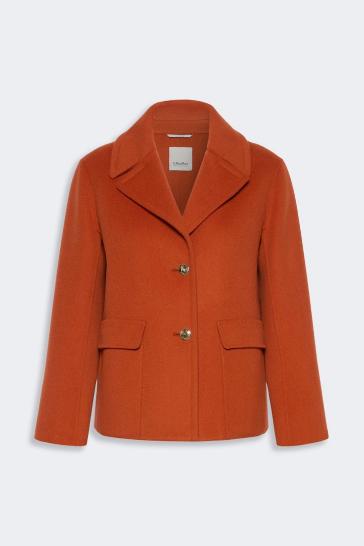 Drap Wool Single-Breasted Jacket Orange