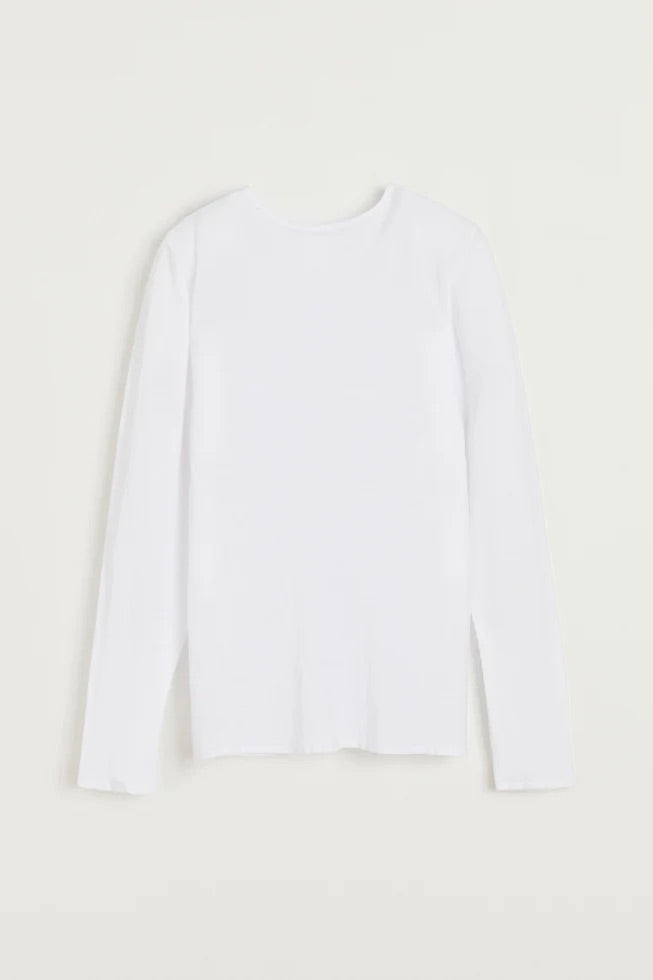 Gentle Cashmere Long Sleeve White