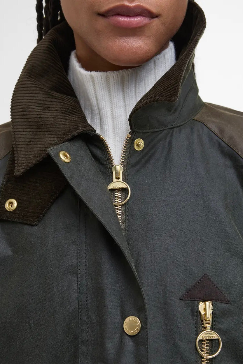 Barbour Evette Wax Jacket Ancient Olive