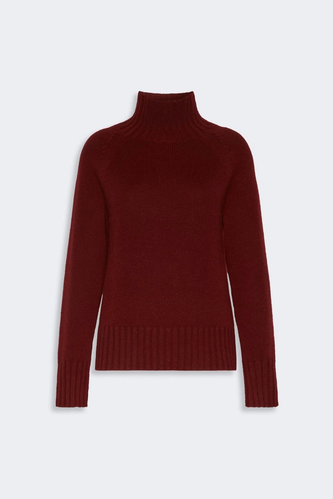 Wool and Cashmere Polo-neck Sweater Bordeaux