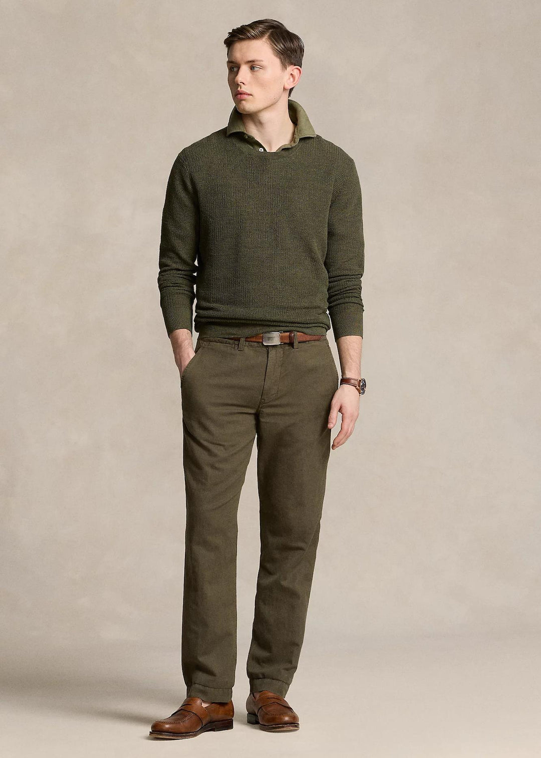 Linen Trousers Ralph Lauren Cotton Pants Straight Fit Linen-Cotton