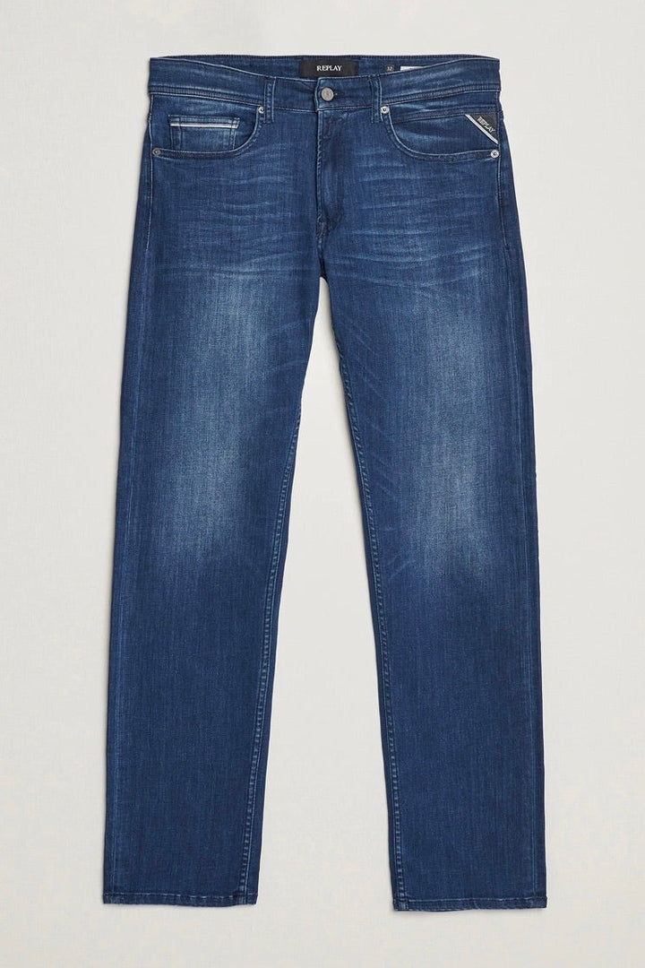 Grover Power Stretch Straight Fit Jeans Medium Blue