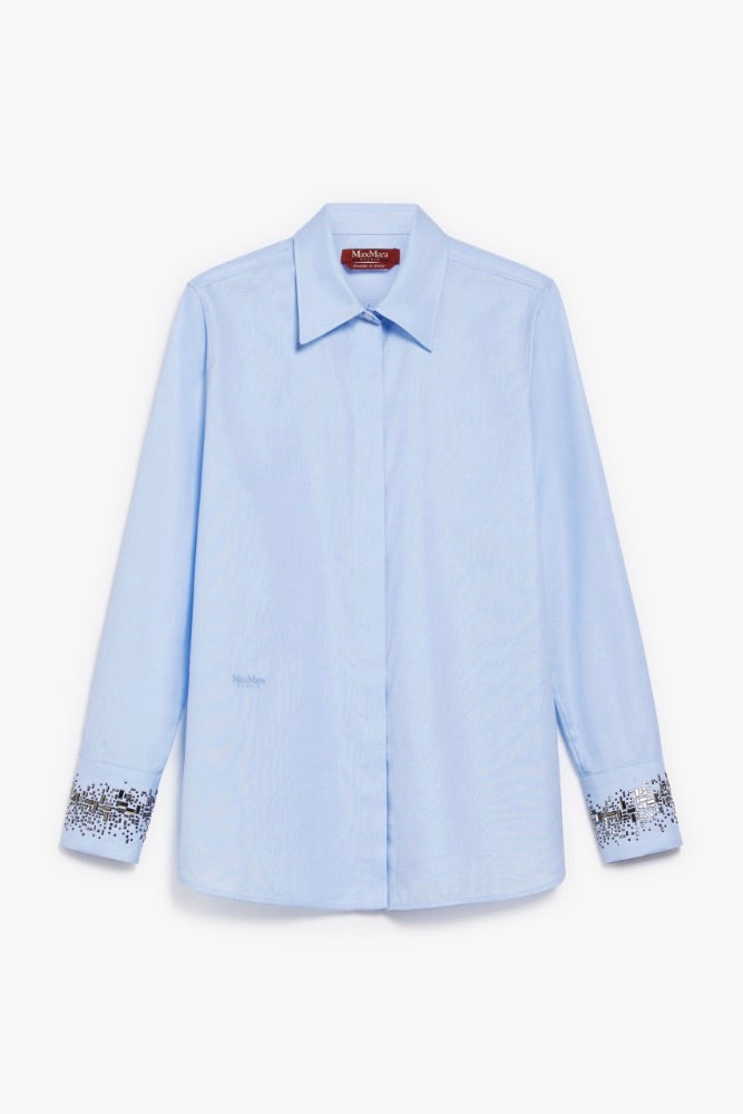 Queva Cotton Poplin Shirt Light Blue