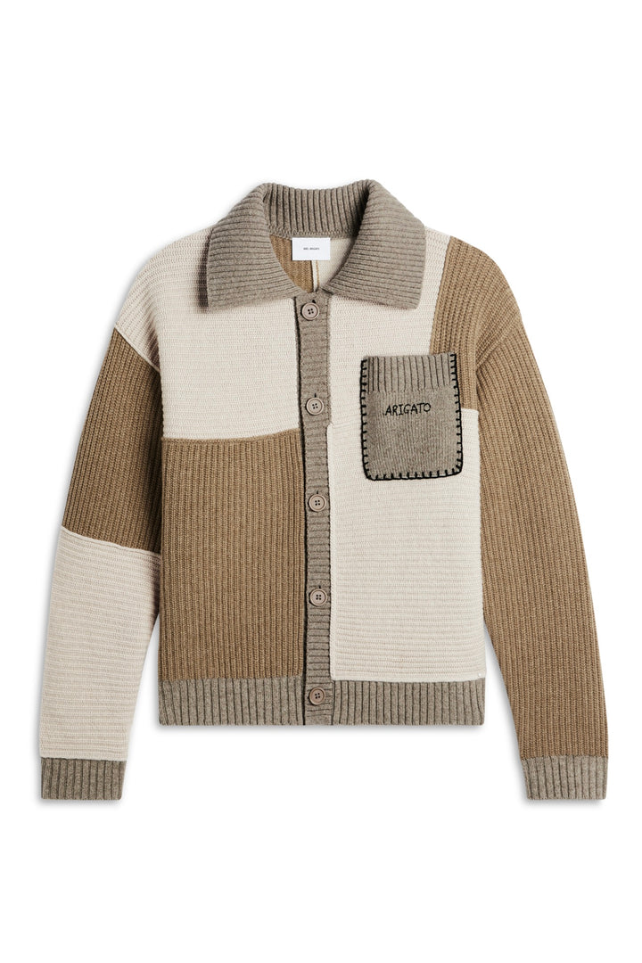 Franco Patch Cardigan Pale Beige