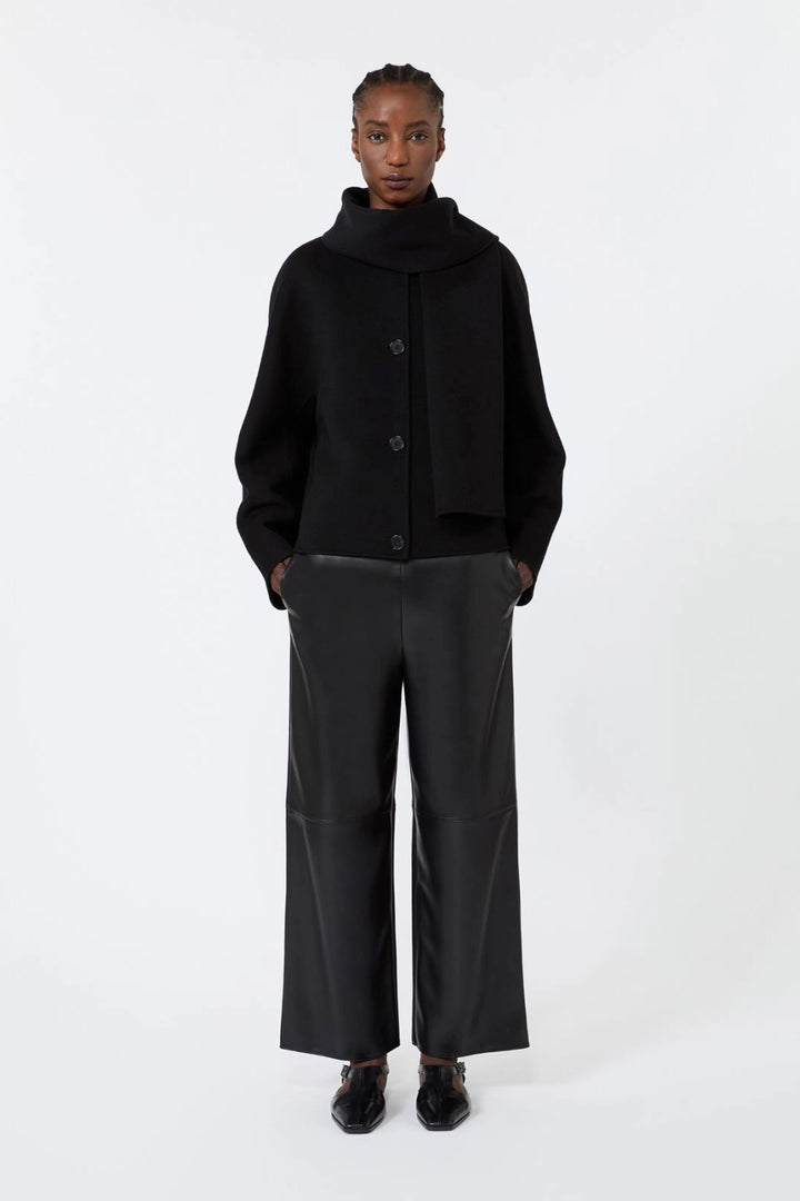 Coated Jersey Trousers Black