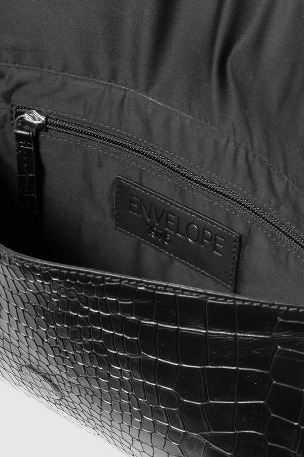 Onyx Clutch Black Croco