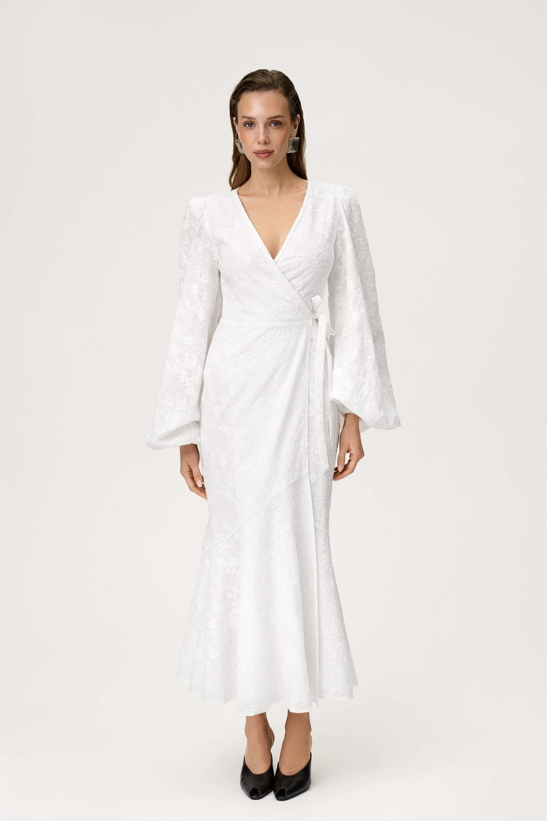 Portofino Maxi Dress White Embroidery