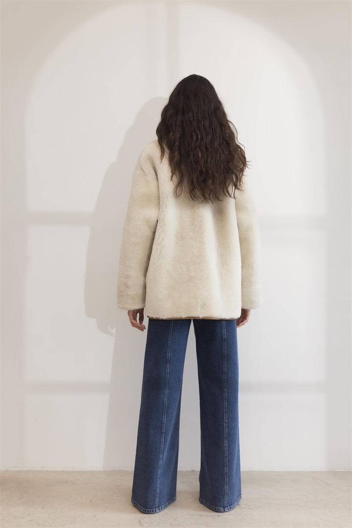 CAMILLA PIHL Luna Shearling Jacket Camel Suede - Dale