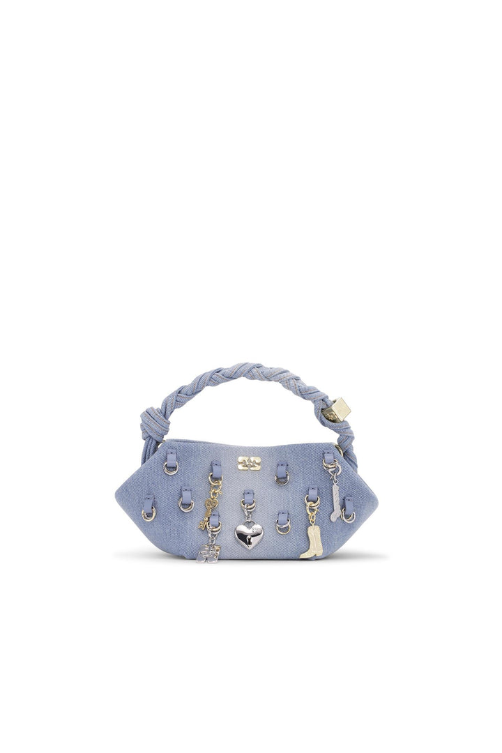 Ganni Bou Bag Mini Washed Denim Charms