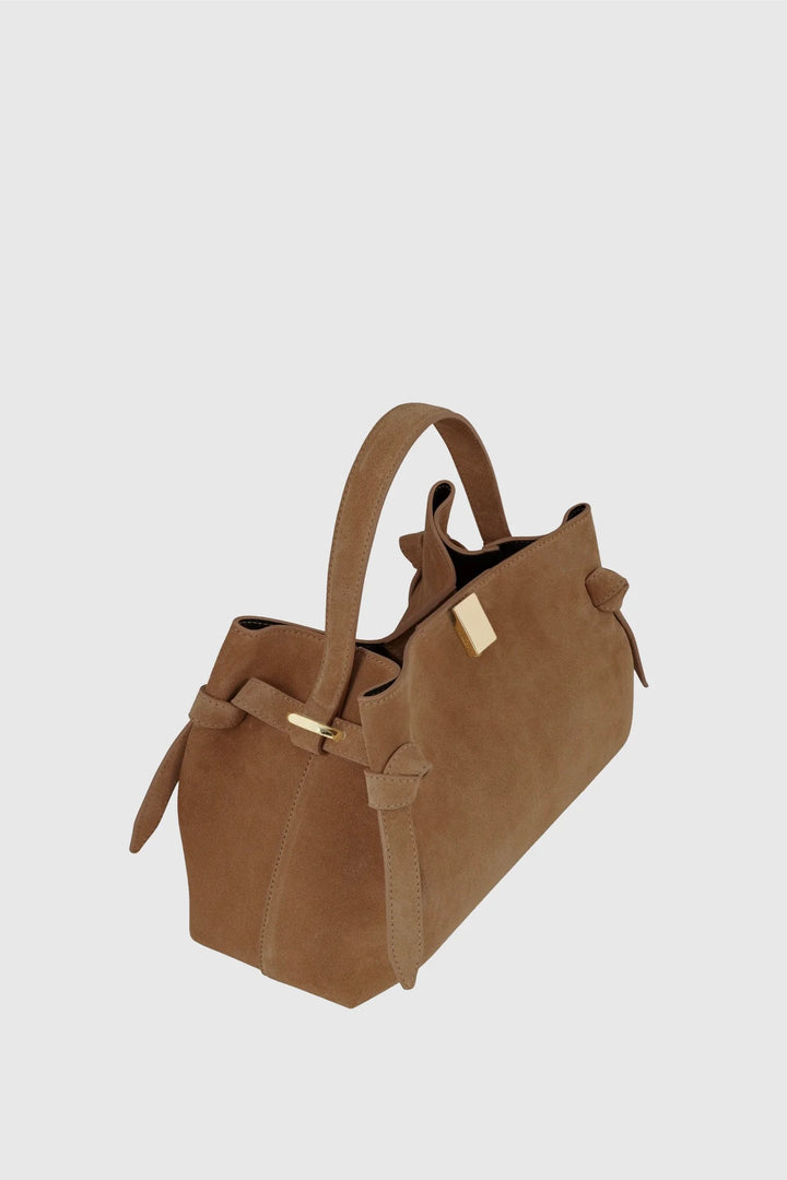 YUZEFI Gyoza Suede Handbag Cognac - Dale