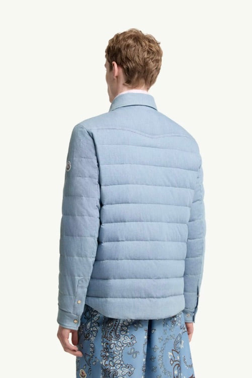 Tiriol Denim Down Shirt Jacket Pastel Blue