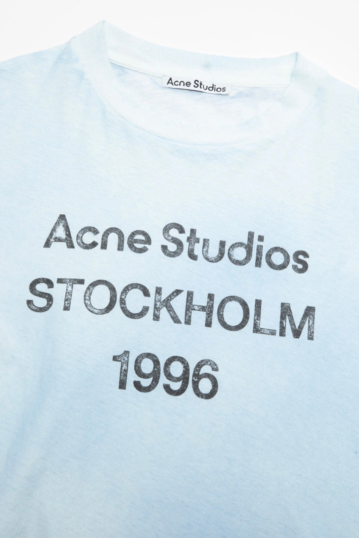 Logo T-Shirt Dusty Blue Stockholm 1996 Short Sleeve