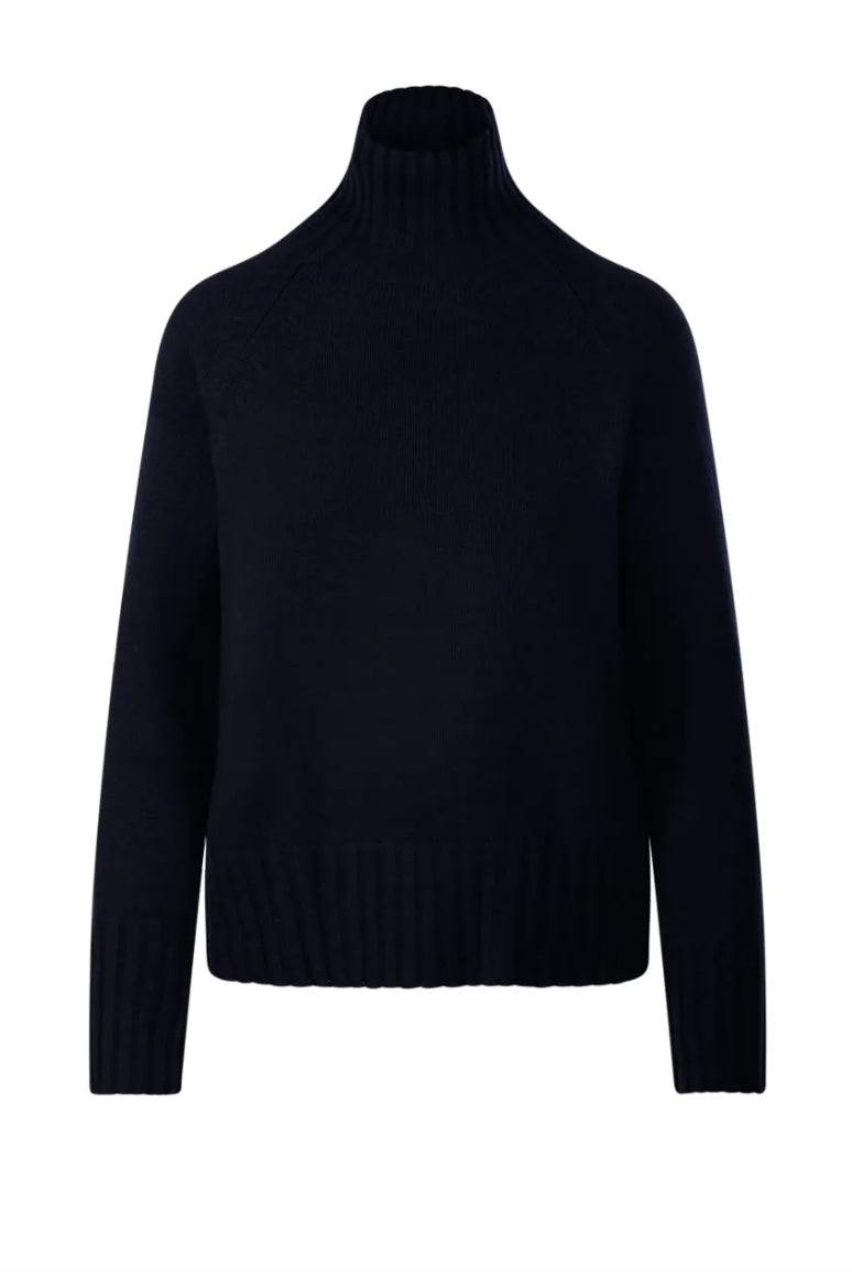 Wool and Cashmere Polo-neck Sweater Ultramarine