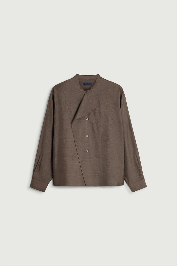 Hampton Silk Blouse Marron Fonce