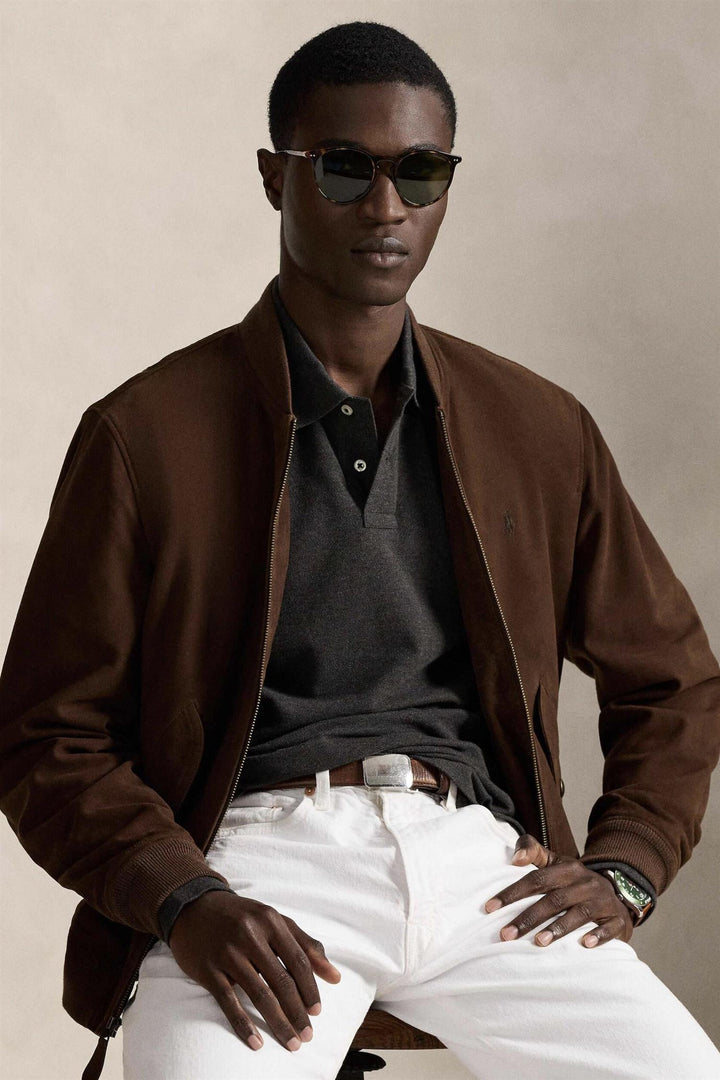 Custom Slim Fit Long Sleeve Knit Dark Charcoal Heather