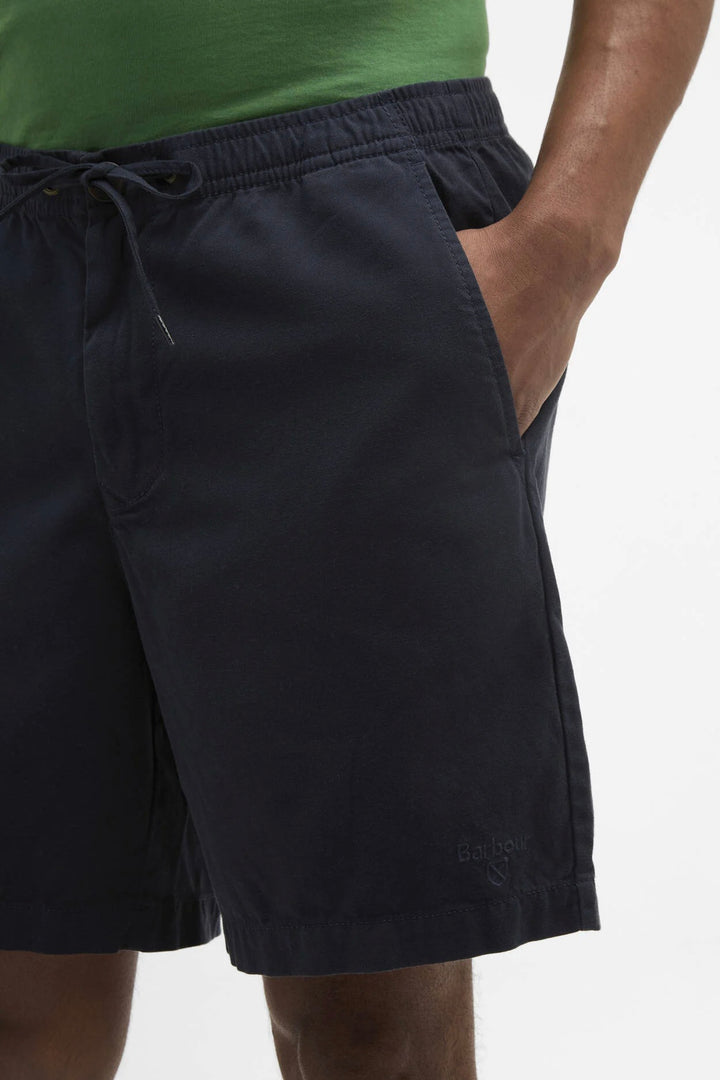 Washed Oxford Relaxed Shorts Navy