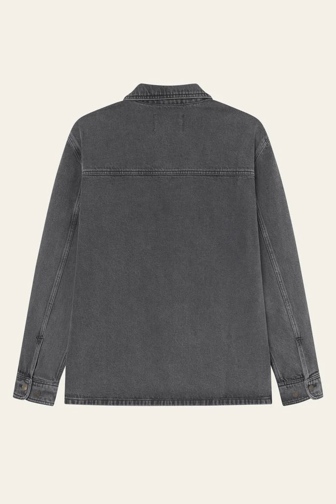LES DEUX Loan Washed Overshirt Grey Washed Denim - Dale