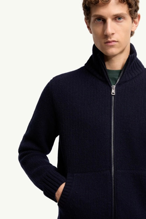 Wool & Cashmere Blend Cardigan Dark Blue