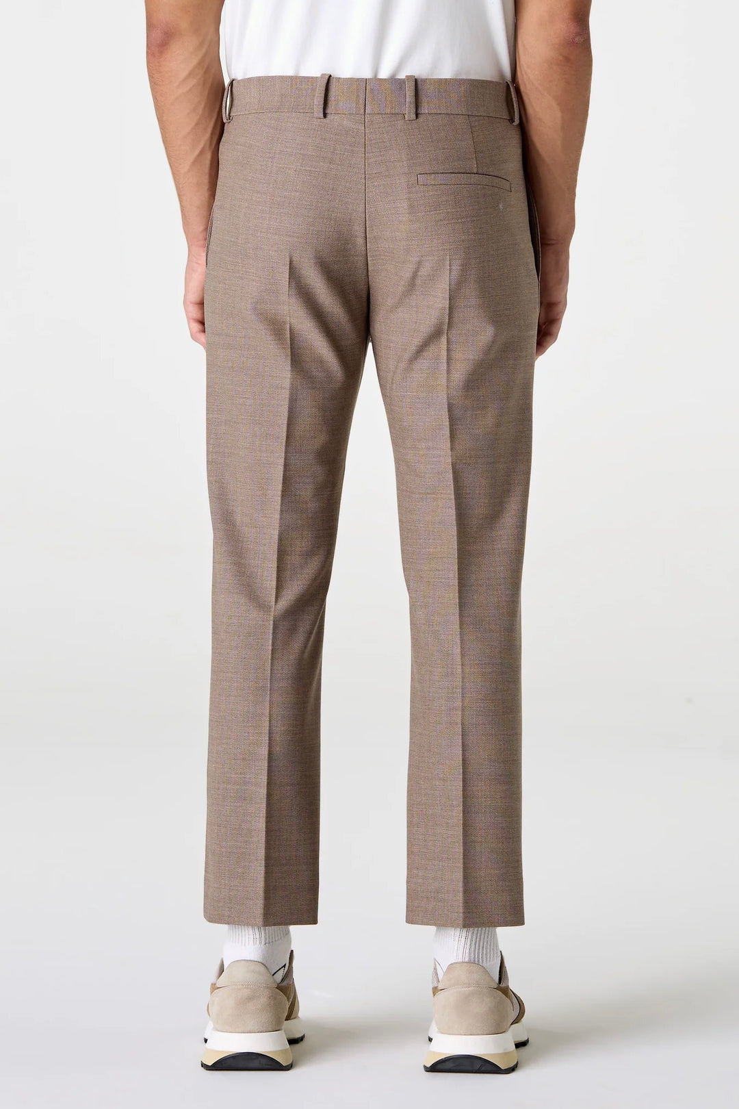 Stretch Wool Trousers Beige Melange