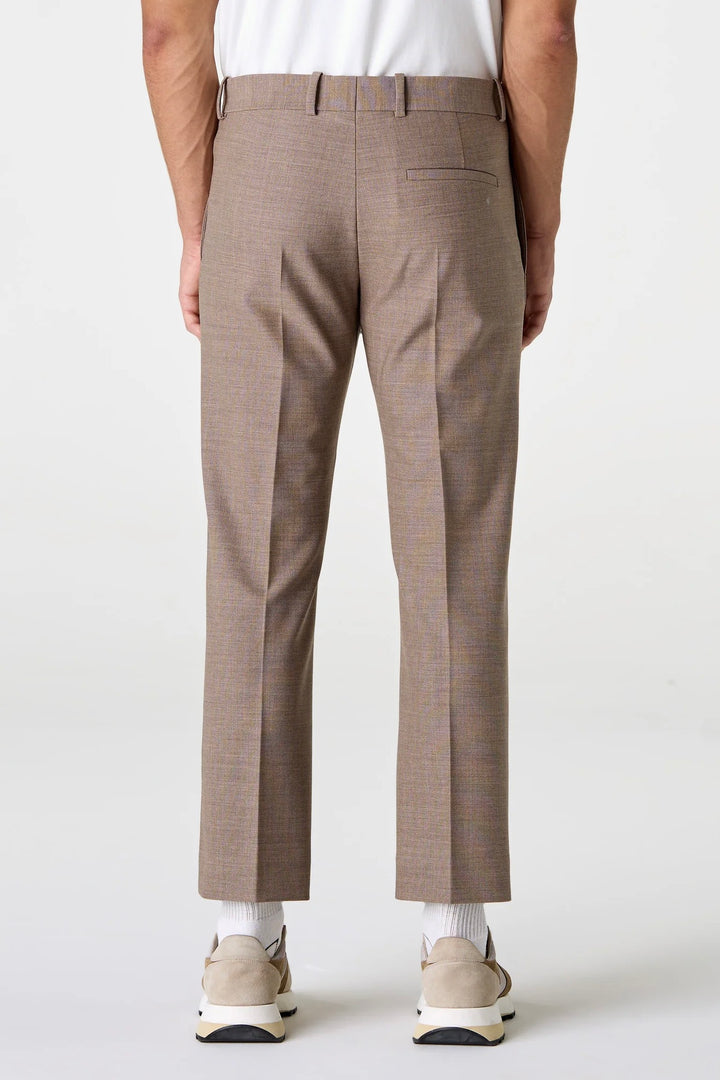 Stretch Wool Trousers Beige Melange