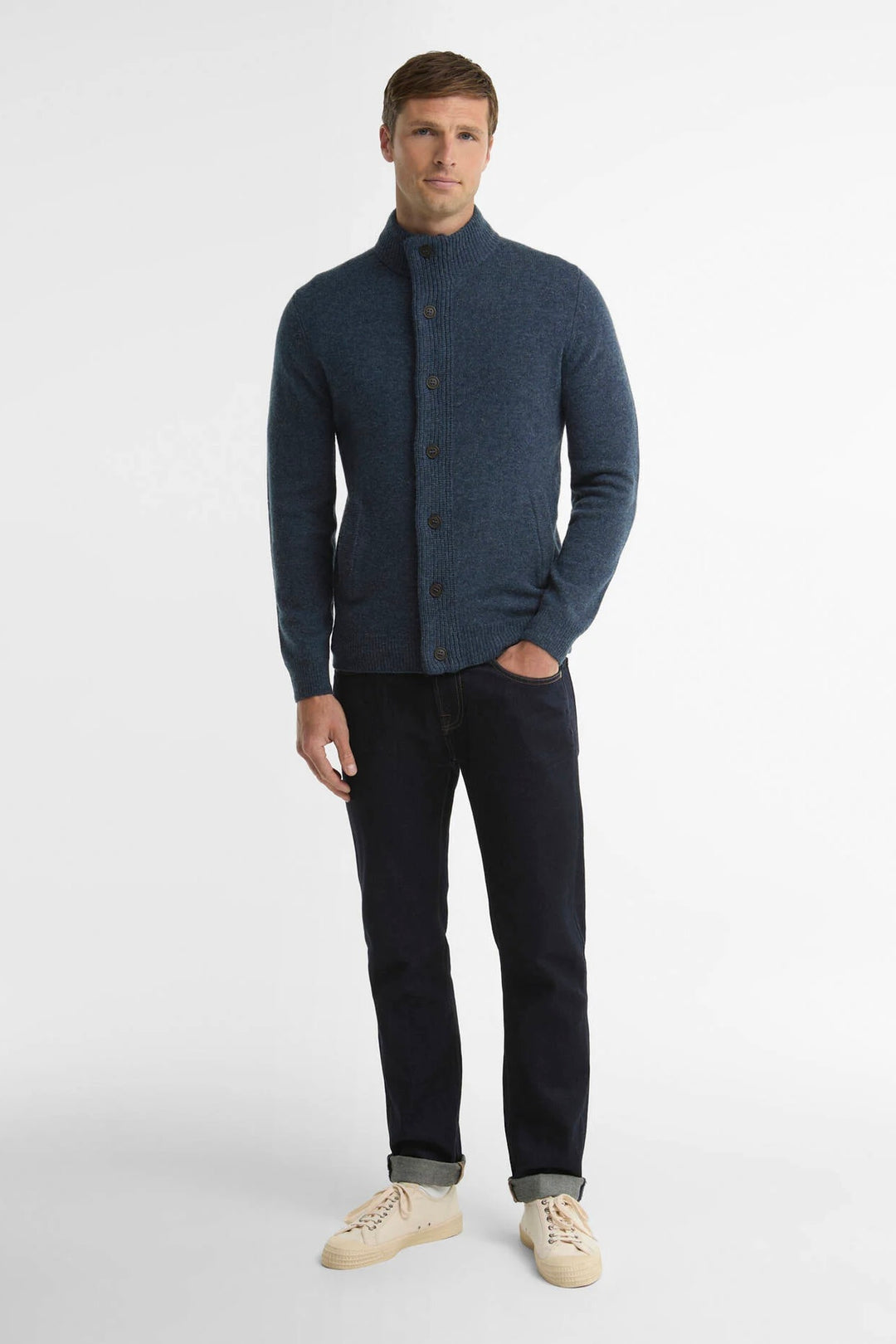 Essential Elbow Patch Jumper Dark Indigo