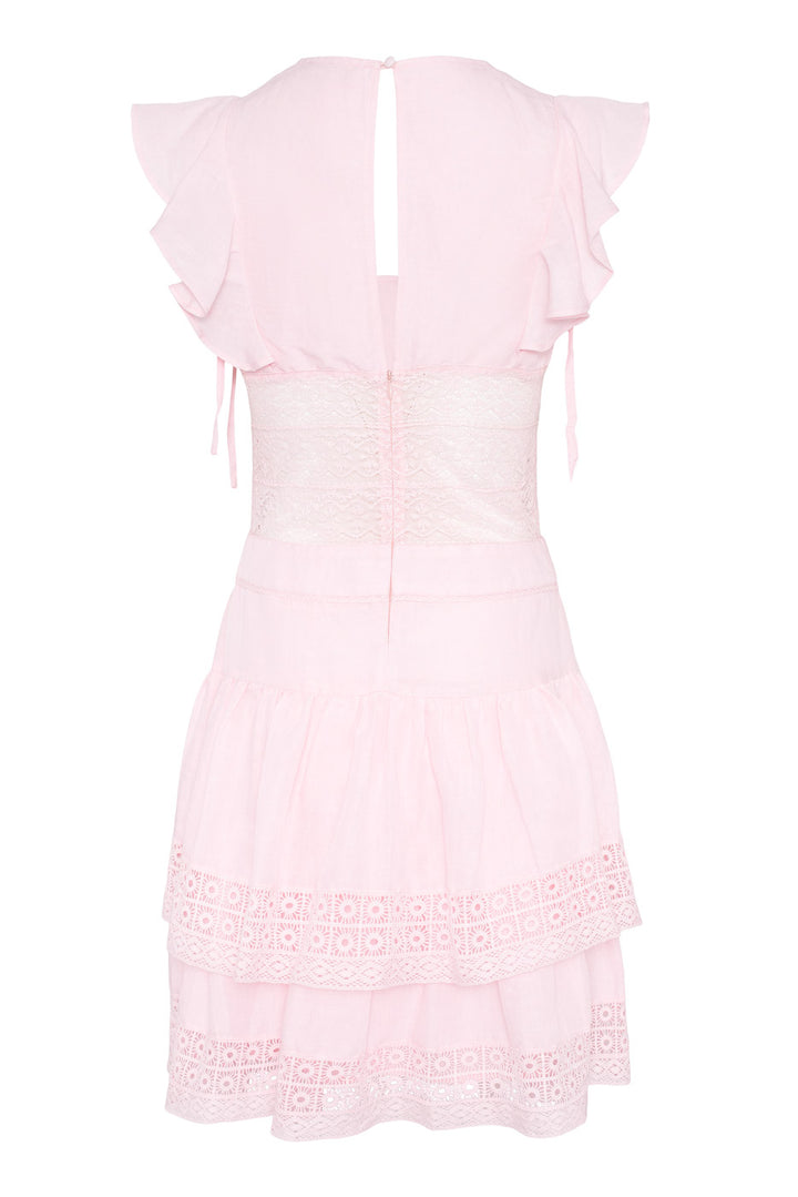 Maya Linen Mini Dress Light Pink